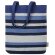 Bolsa de algodón reciclado Trinity con rayas de colores Azul detalle 3