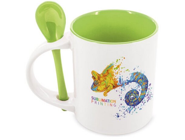 Mug sublimacion redonda con cuchara Neiva verde