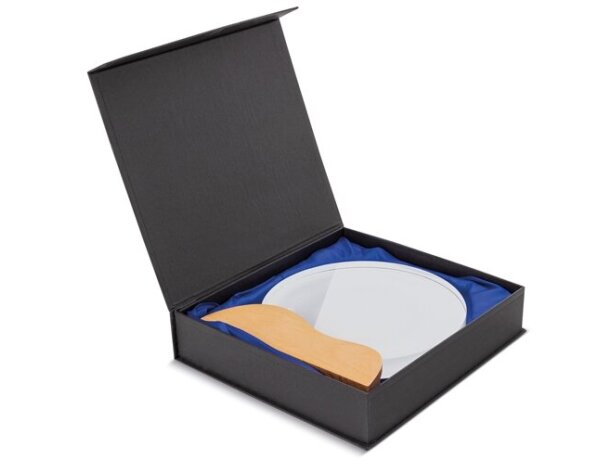 Trofeo Marsik madera y cristal con sublimación 18x20 cm detalle 2