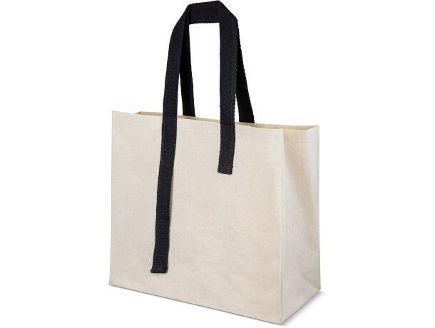 Bolsa algodón Diya resistente con bolsillo interior Negro detalle 9