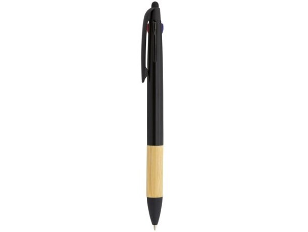 Bolígrafo puntero 3 colores bambú Irvin negro