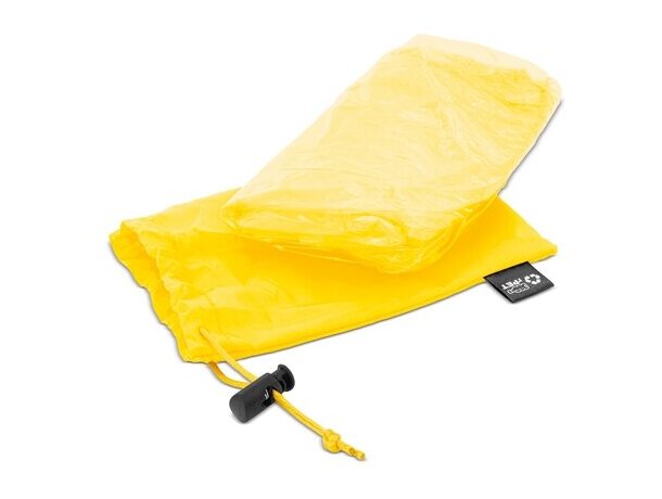 Poncho plegable Bross con bolsa rPET para campañas corporativas Amarilla detalle 3