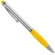 Bolígrafo puntero de plástico y cuerpo en plata amarilla