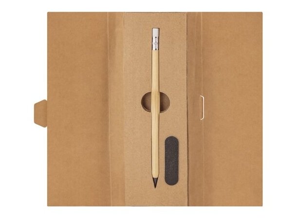 Set lápiz infinito bambú con lima delineante incluida detalle 3