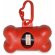 Porta bolsas para mascotas en forma de hueso roja grabado