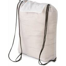 Bolsa mochila de nylon con cuerdas blanca personalizado
