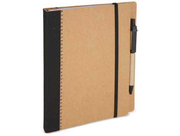 Libreta tamaño a5 con bolígrafo y banda elástica original negro