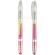 Subrayador Wicky bicolor fucsia amarillo doble uso sin color