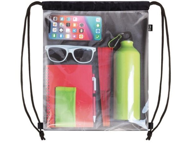 Mochila PVC RPET Concert Festival para eventos sostenibles Negro detalle 3