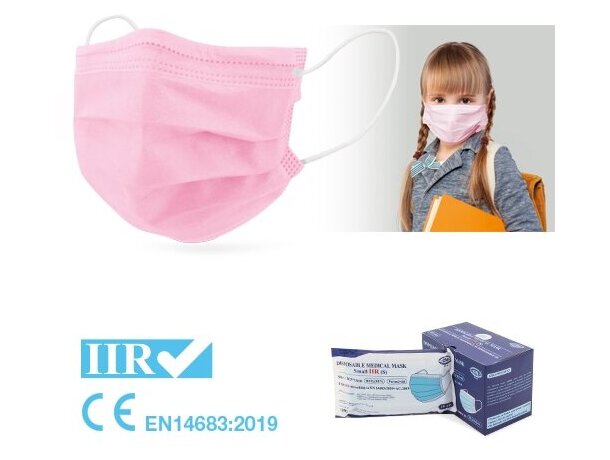Mascarilla Quirúrgica para niños Rosa detalle 7