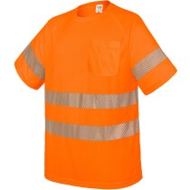 Camiseta trabajo Elást naranja bandas reflectantes