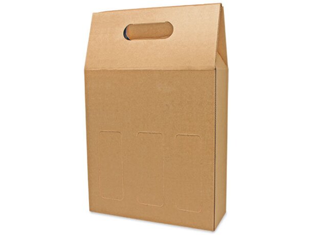 Caja carton ventana 3 botellas Treviso