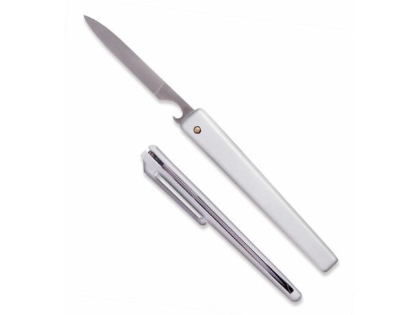 Navaja con clip y abridor personalizada blanca Navaja con clip y abridor personalizada blanca