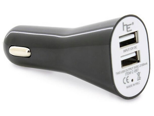 Cargador de coche doble usb blanco negro