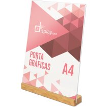 Portagráfica A4 con base de madera natural Izor