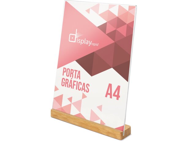 Portagráfica A4 base madera natural Izor para documentos detalle 1