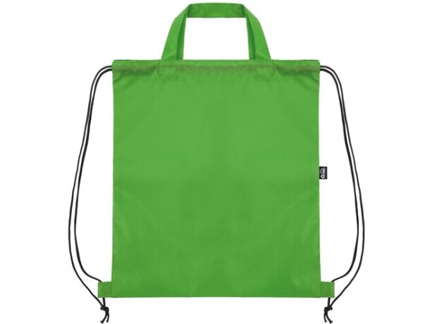 Bolsa mochila RPET Carot con cuerdas ajustables Verde detalle 20