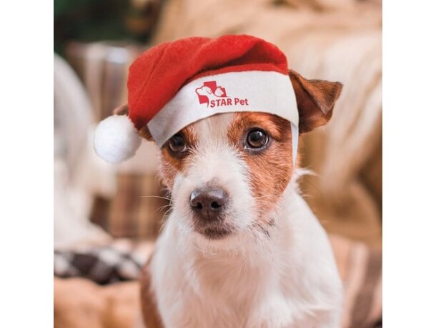 Gorro navideño Pipo ajustable en poliéster para mascotas detalle 2