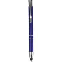 Bolígrafo metálico con puntero y clip personalizado azul Bolígrafo metálico con puntero y clip personalizado azul