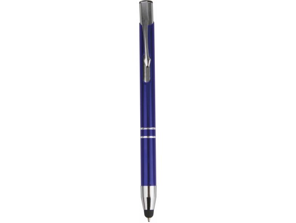 Bolígrafo metálico con puntero y clip personalizado azul Bolígrafo metálico con puntero y clip personalizado azul