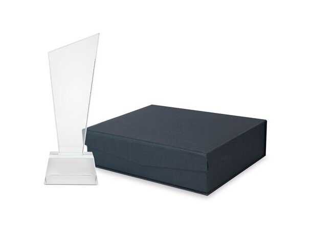 Trofeo cristal Lynx con grabación láser personalizada detalle 2