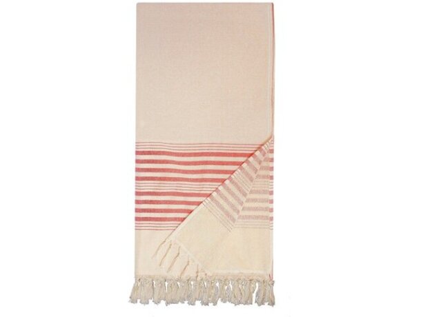 Toalla pareo Cala Galdana con algodón reciclado y orgánico Rojo detalle 9