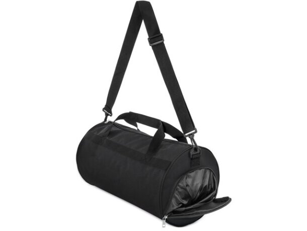 Bolsa deporte con zapatero Fitness en poliéster 100% Negro detalle 3