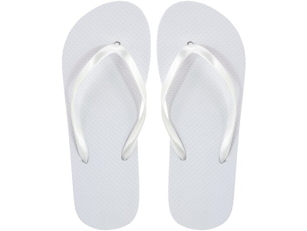 Chanclas Nissi de poliéster blancas personalizables para eventos Blanco detalle 2