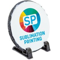 Portafotos Zemy en pizarra natural con soporte