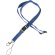 Lanyard doble de poliéster con enganche de hierro azul