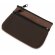Monedero combinado con 2 cremalleras en poliester y PVC marron