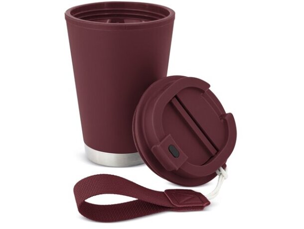 Vaso térmico hermético Tulcán 380ml con cinta de transporte Granate detalle 14