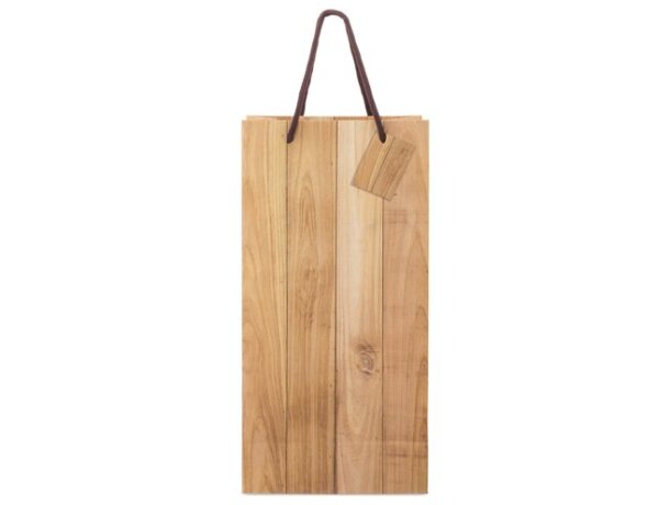 Bolsa papel efecto madera 2 botellas Abeto detalle 3
