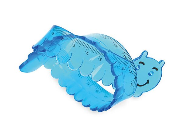 Regla flexible motivo gusanito azul