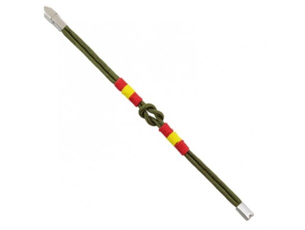 Pulsera bandera España ajustable con cierre acero New Barlovento Verde militar detalle 3