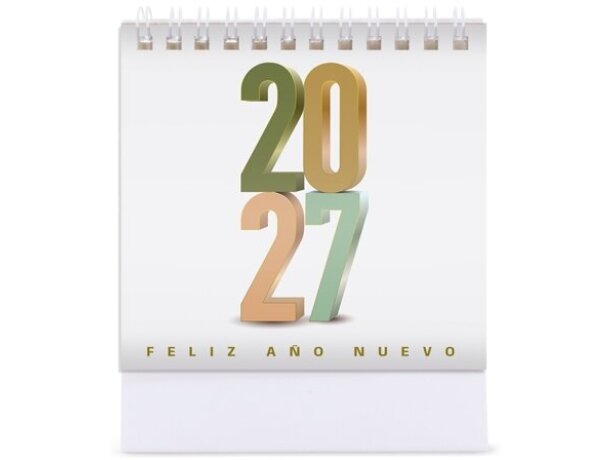 Calendario de sobremesa en espa&ntilde;ol y portugu&eacute;s papel Elkin detalle 1