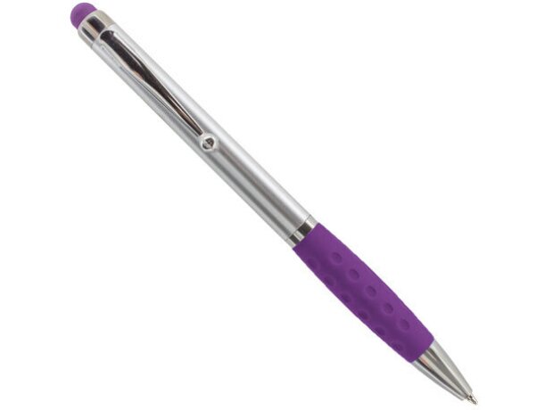 Bolígrafo puntero de plástico y cuerpo en plata lila