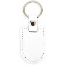 Llavero con forma de escudo de polipiel blanco Llavero con forma de escudo de polipiel blanco