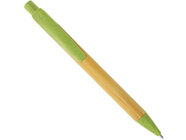 Boligrafo de bambu y fibra de trigo Terry verde