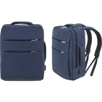 Mochila para ordenador publicitaria 650D convertible USB 17 marino