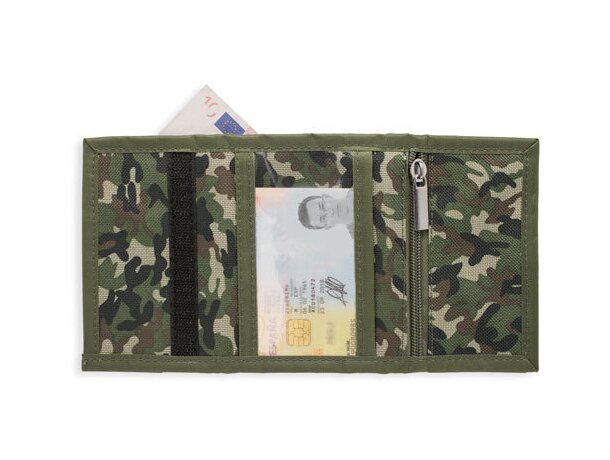 Cartera con acabado en tejido de camuflaje