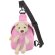 Bandolera Osito Tibby de poliéster para niños con grabación Rosa