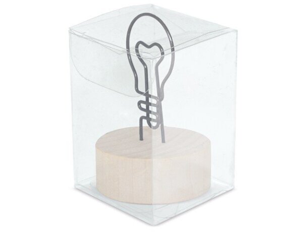 Memo clip con base de madera Eureka para escritorio detalle 2