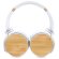 Auriculares bambú natural con logo impreso sin color