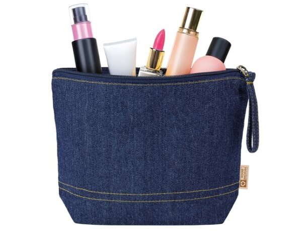 Neceser Kirby de algodón denim reciclado con cremallera detalle 2