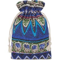 Bolsa de algodón étnica con cordón ajustable y diseño cultural