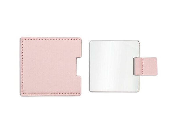 Espejo compacto Lilyan con funda en PU mate personalizable Rosa detalle 12