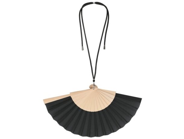 Abanico Calpe con cuerda ajustable de poliéster y madera Negro detalle 3