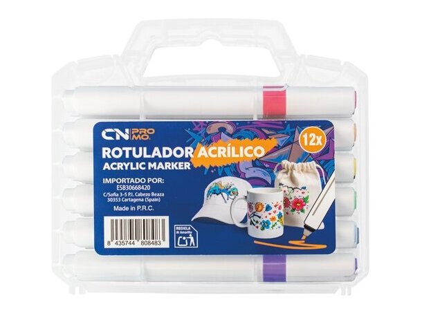 Set 12 rotuladores acrílicos Kolorin multiusos detalle 6
