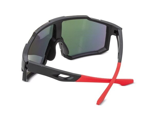 Gafas deportivas Olympia con protección UV400 y lentes espejo Rojo detalle 12